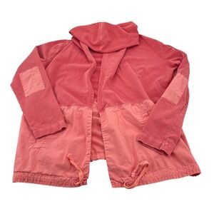Evy's Tree Coral Pink Hooded Cotton Drawstring Pocket Anorak Jacket Women's XL